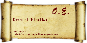 Oroszi Etelka névjegykártya
